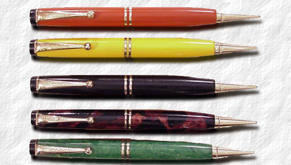 A collection of 1930's Duofold pencils.